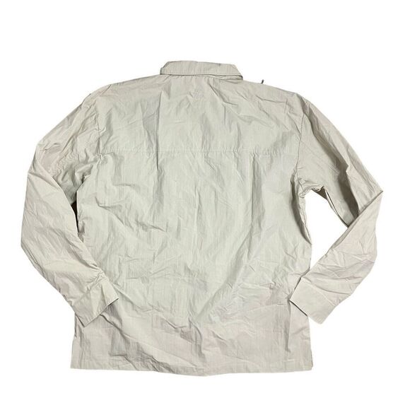 Rains Jacket WMNS XL Cement Full Zip Collar 18690 Woven Athletic Shirt Pockets - Picture 12 of 14
